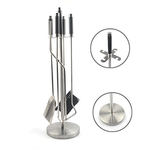 4 Piece Stainless Steel  Fireplace Tool Set