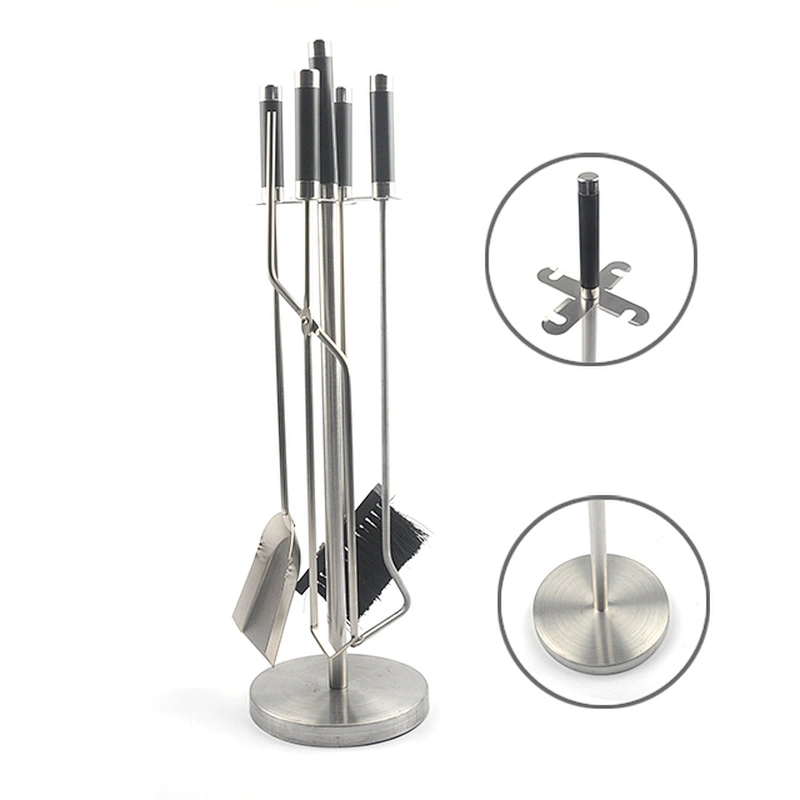 4 Piece Stainless Steel  Fireplace Tool Set