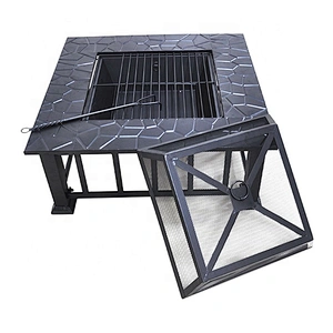 New square  metal  large burner kit  table cooking  grill fire pit outdoor