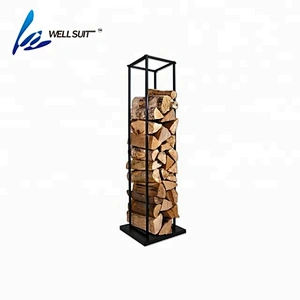 Wrought Iron fireplace log rack kitchen rack black iron firewood rack with black powder
