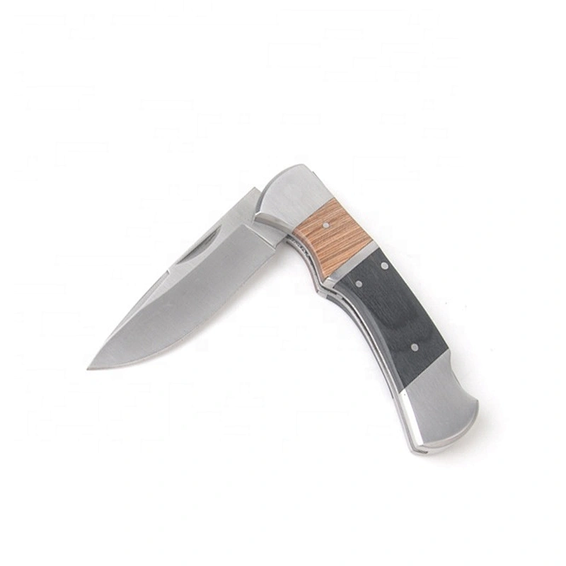 Professional best selling custom logo stainless steel wood handle pocket knife