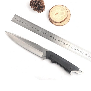 Matt finished Stainless Steel Outdoor Survival Camping Knife with Black Handle