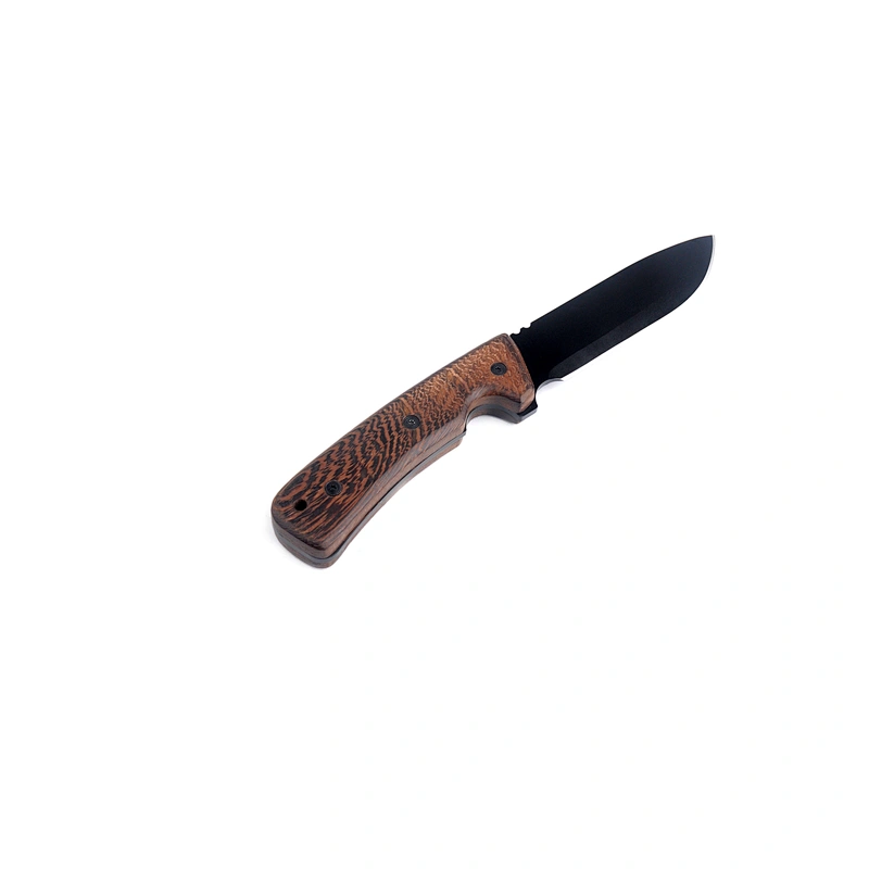 outdoor camping hunting knife with wood handle