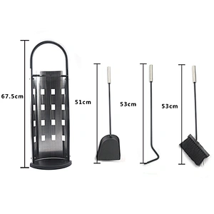 5pcs stainless steel fireplace tools poker tongs shovel brush fireplace set