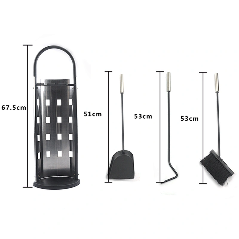 5pcs stainless steel fireplace tools poker tongs shovel brush fireplace set