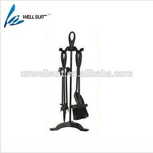 Silver color 4 PCs fireplace tools set cast fireplace tool set