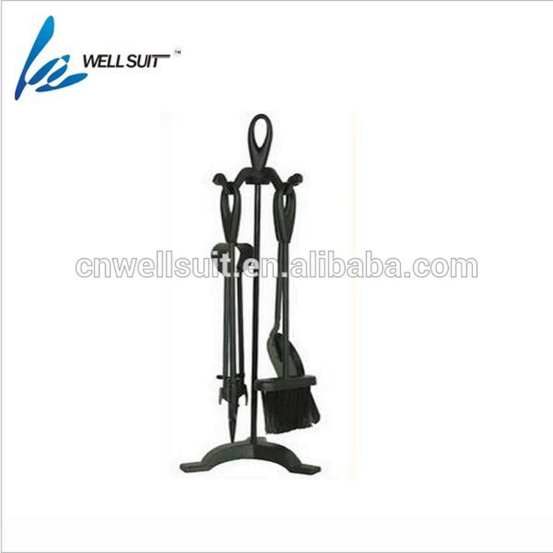 Silver color 4 PCs fireplace tools set cast fireplace tool set