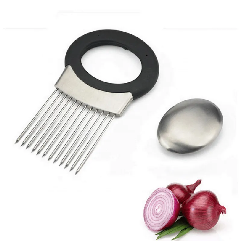 Stainless Steel Vegetable Cutter Meat Slicer Onion Slicing Guide Holder