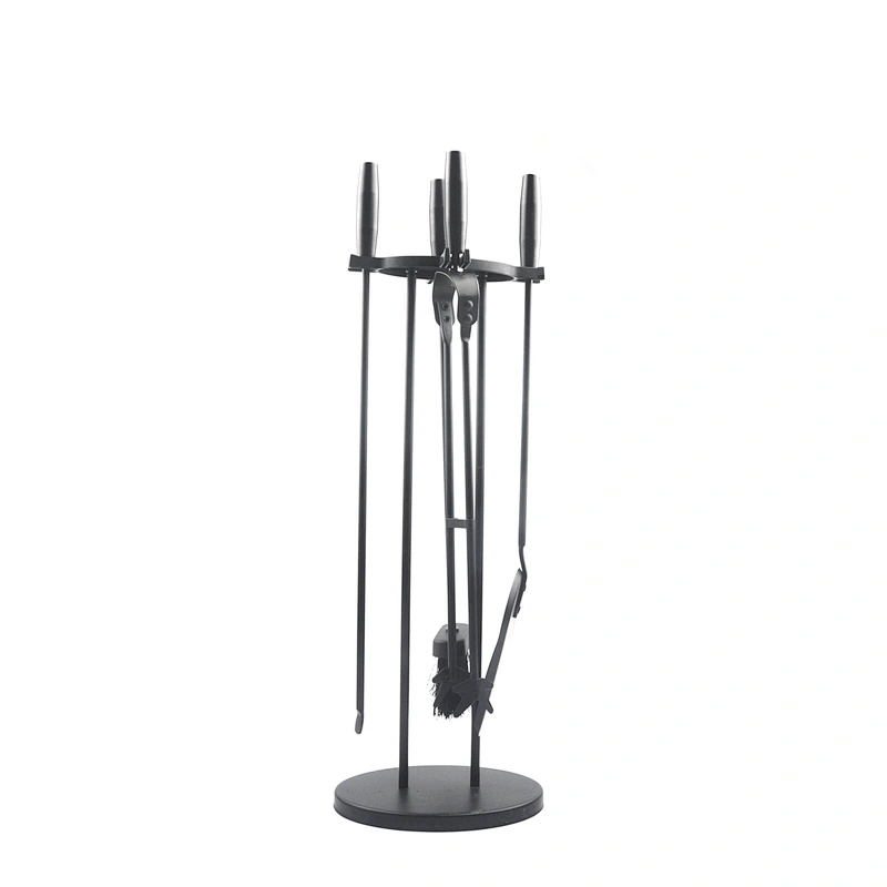 Fireplace accessories black metal 4 pieces  fireplace tools set for outdoor