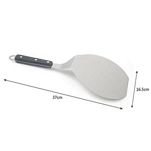6.5 Inches Black Color Round Metal Stainless Steel Pizza Peel with Wood Handle Pizza Shovel For Serving Food