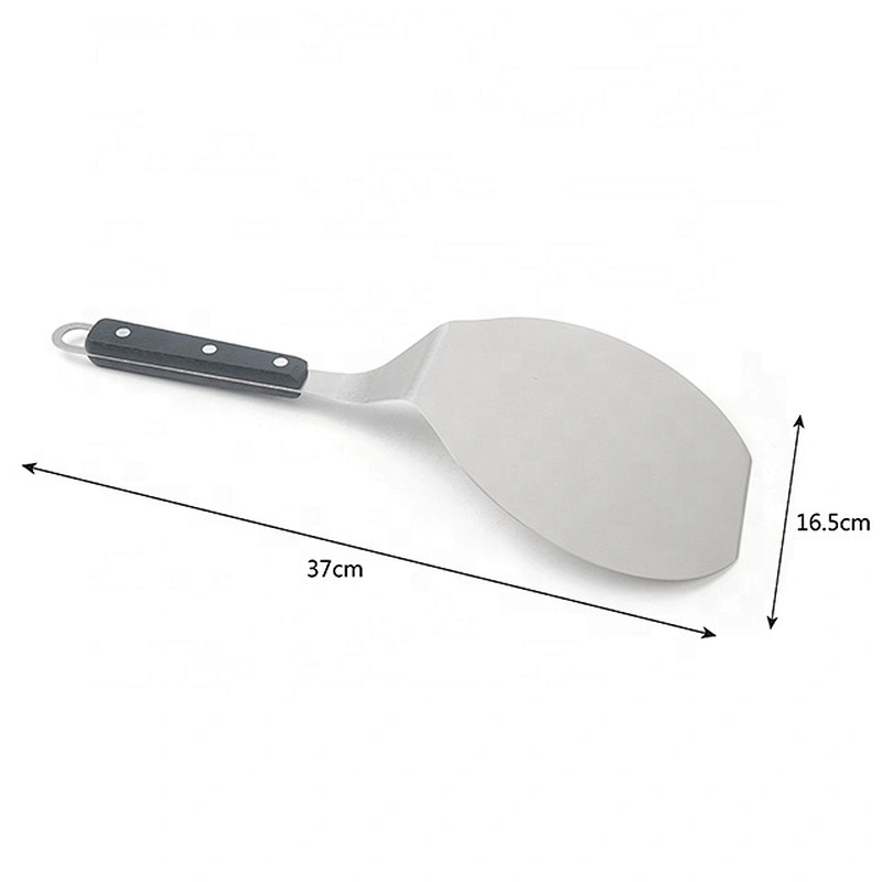 6.5 Inches Black Color Round Metal Stainless Steel Pizza Peel with Wood Handle Pizza Shovel For Serving Food