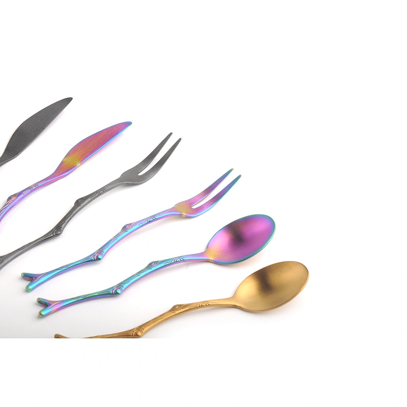 LOW MOQ High Quality Colorful Stainless Steel Cutlery Set For Gift Banquet