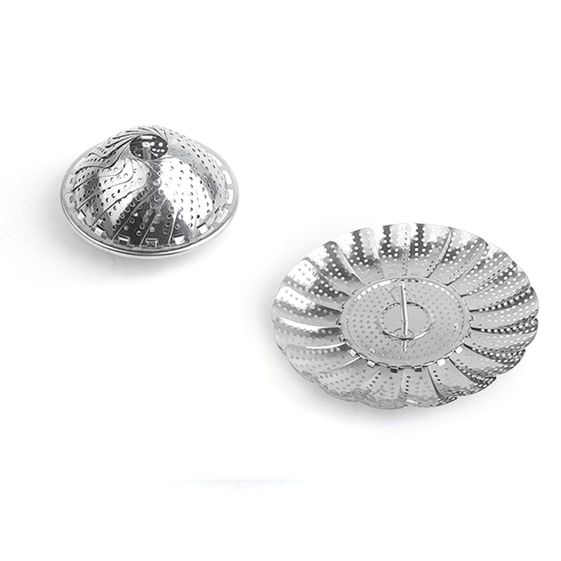 Stainless steel extendable foldable adjustable dim sum steamer basket