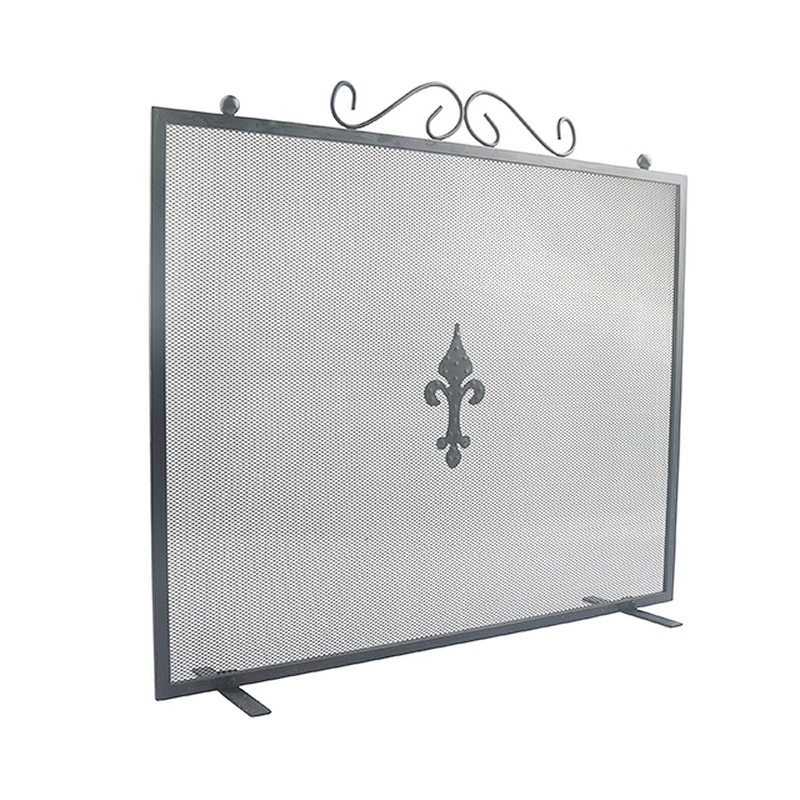 Metal Mesh Large Fire Gate Cover Single  Fireplace Screen Flat,Baby Safe Proof Fire Place Fence,Decorative Scroll Spark Guard