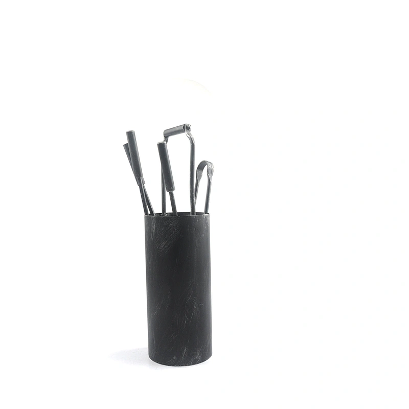 Fireplace accessories  black coating 5pcs modern fireplace tools outdoor for garden