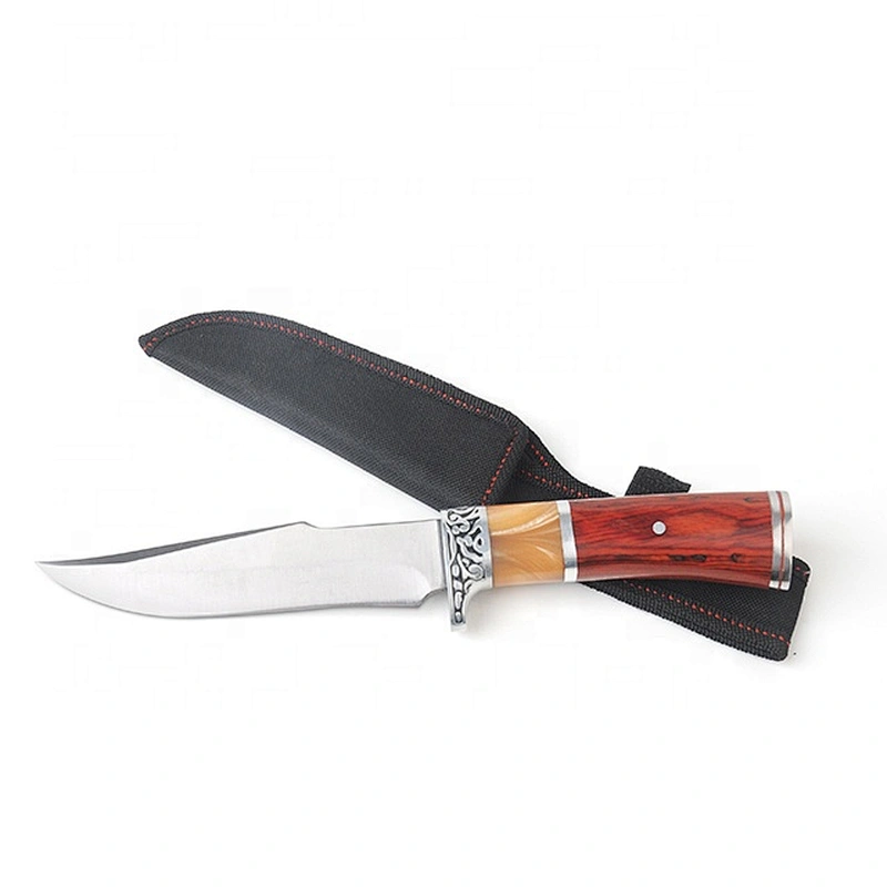 Pakka Wooden  Handle Outdoor Survival Hunting Knife