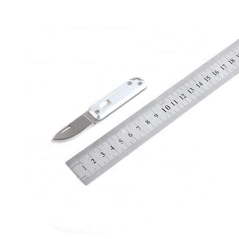 Portable Silver Color High Quality Stainless Steel Mini Folding Pocket Knife for Customized