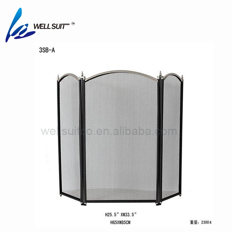 Good price iron mesh screen fireplace screen with powder coating Solid Baby Safe