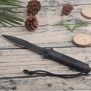 High quality Stainless steel outdoor forest camping survival knife with string