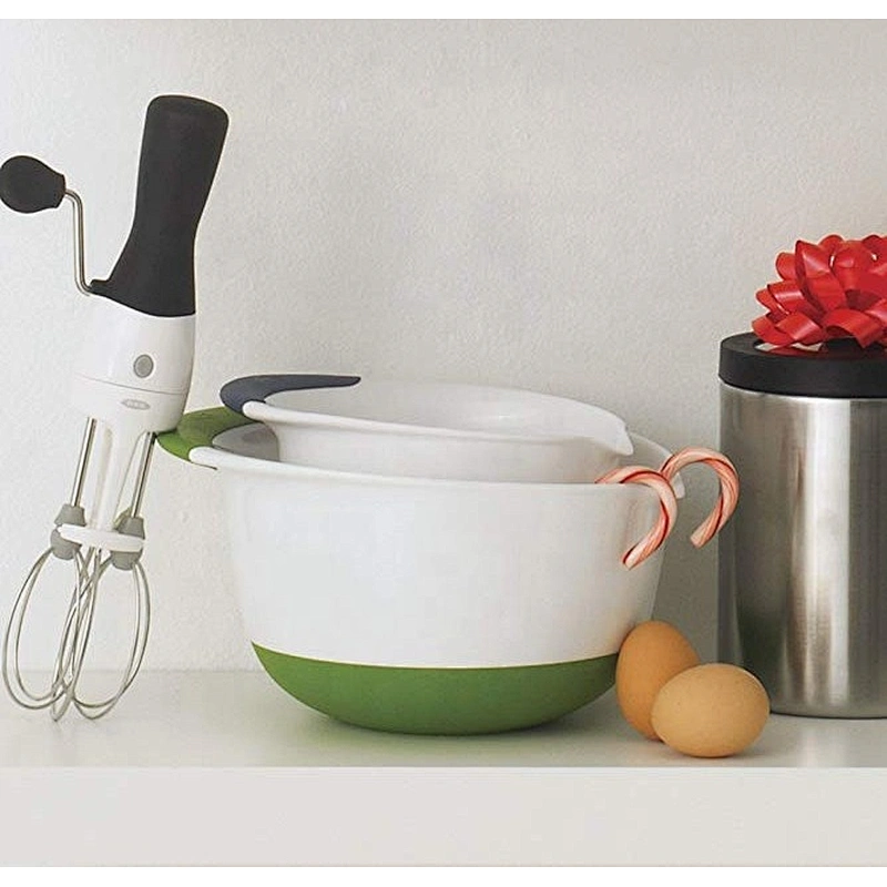 Food safe 3 size  non skid bottom salad bowl mixing bowl set coloful easy clean salad bowls