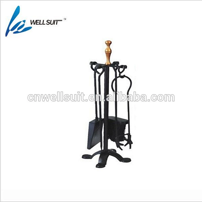 Silver color 4 PCs fireplace tools set cast fireplace tool set