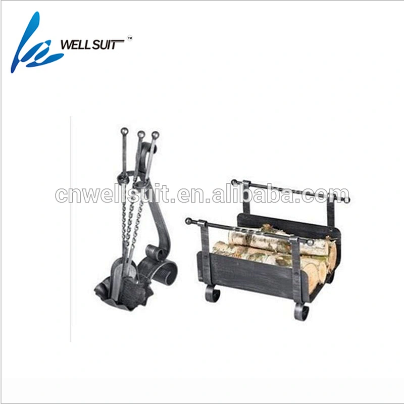Firewood Log Rack Firewood Storage Fireplace Tool Set with 4 Tools