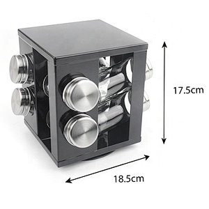 Eight jar rotatable kitchen spice rack for kitchen
