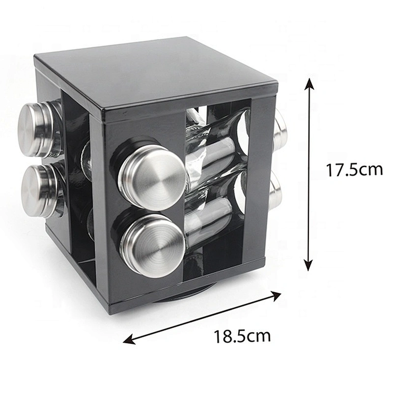 Eight jar rotatable kitchen spice rack for kitchen