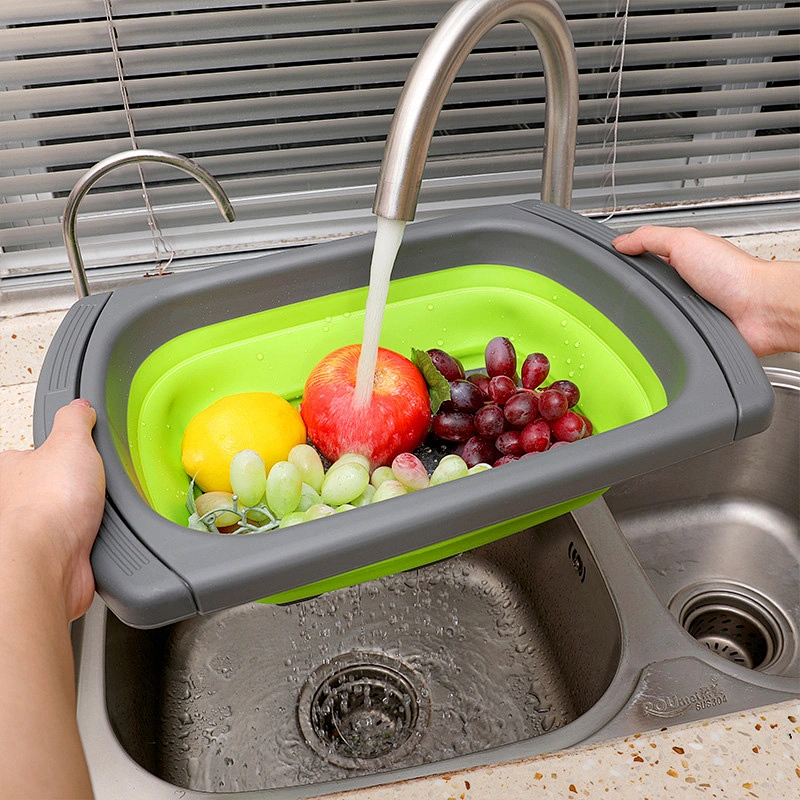 Fruit vegetable strainer space saved collapsible colander with handle