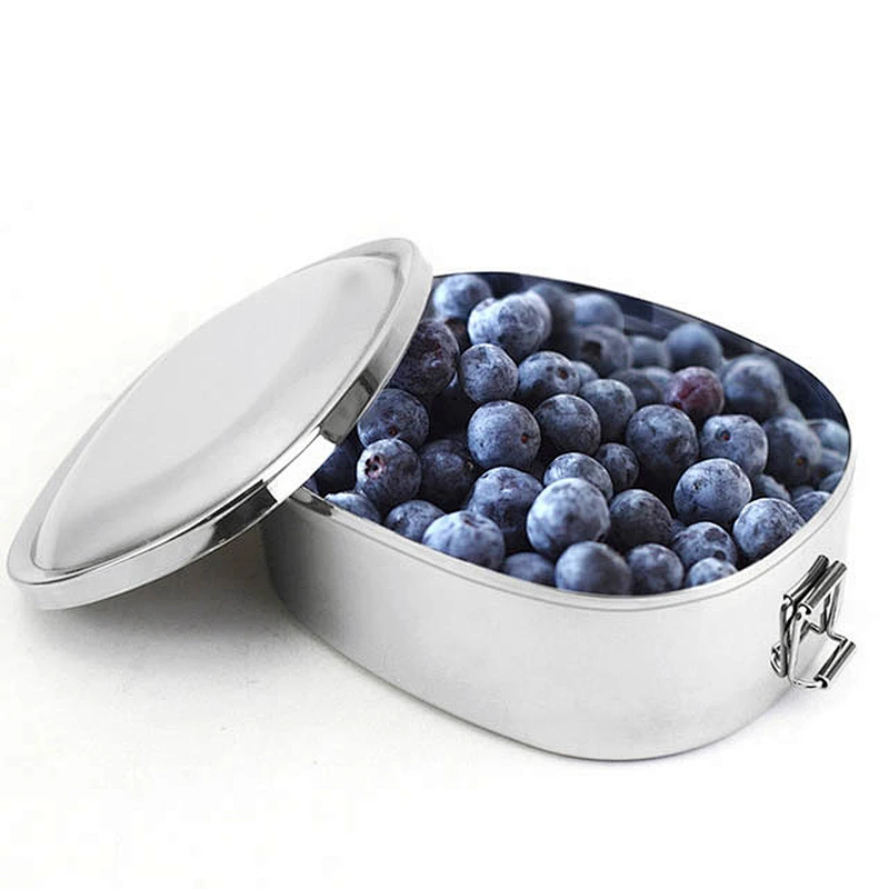 Promotive gift air lock plain metal office school air-tight food storage container high end bento lunch box food stainless steel