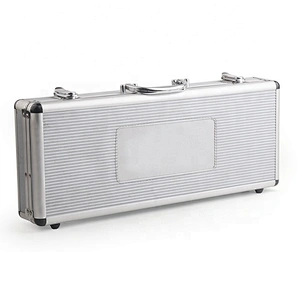 New design  hot selling stainless steel BBQ tools set 5pcs with  aluminium case