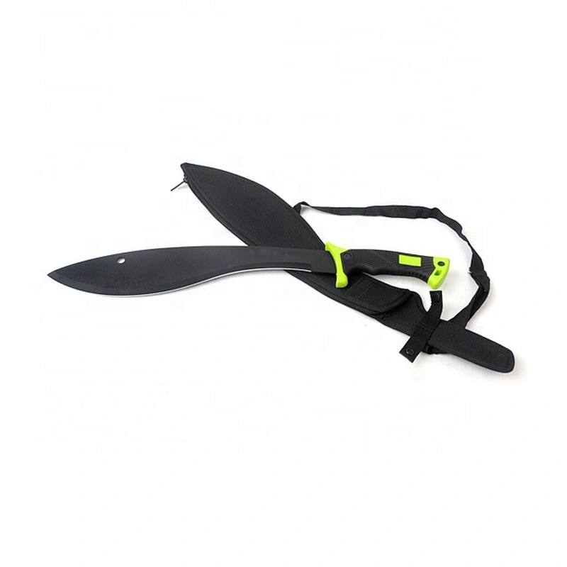Soft touch handle stainless steel outdoor survival matchet with carry sheath