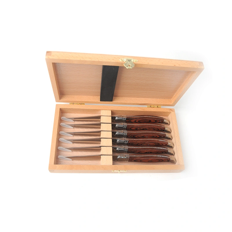 Stainless steel  6pcs knife set  with wooden box