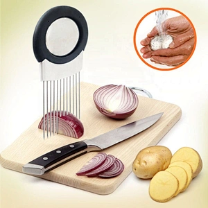 Stainless Steel Vegetable Cutter Meat Slicer Onion Slicing Guide Holder