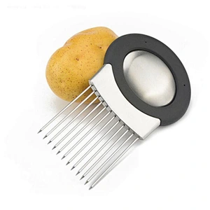Stainless Steel Vegetable Cutter Meat Slicer Onion Slicing Guide Holder