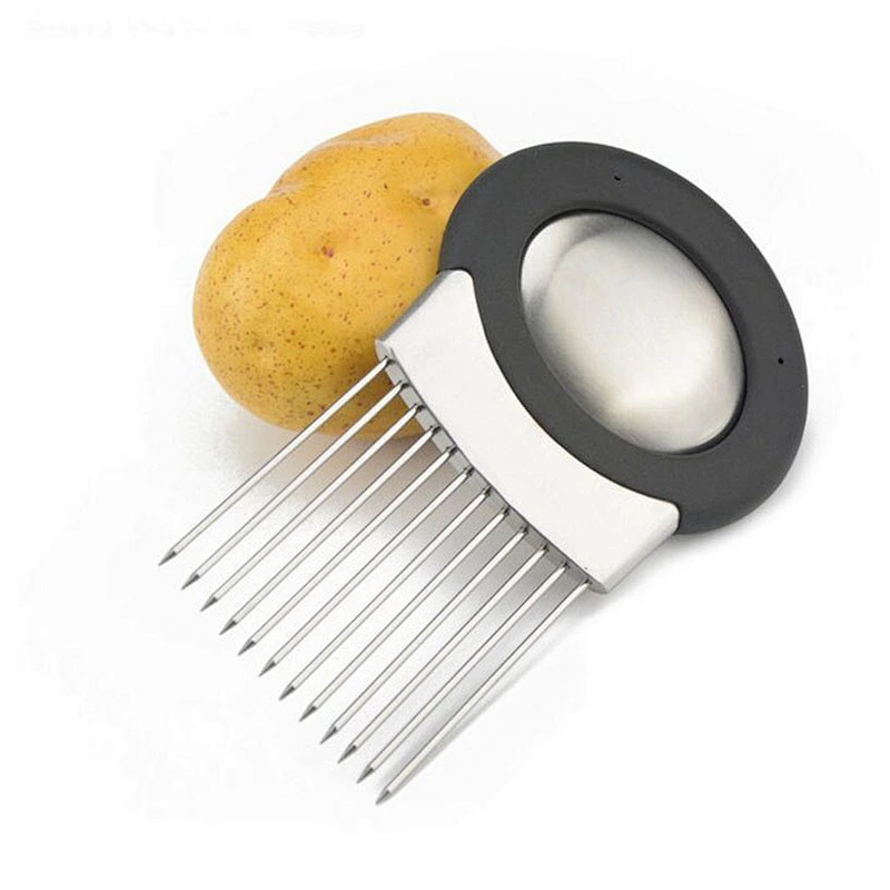 Stainless Steel Vegetable Cutter Meat Slicer Onion Slicing Guide Holder
