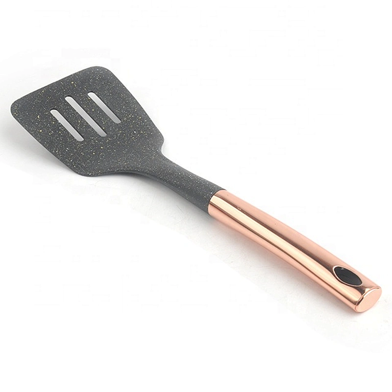 Good quality food grade nylon cookware utensil set with cooper plating handle