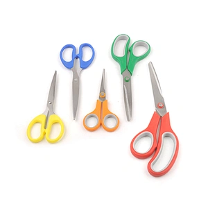 Good quality cheapest stainless steel office scissors student scissors home use scissors set of 5pcs