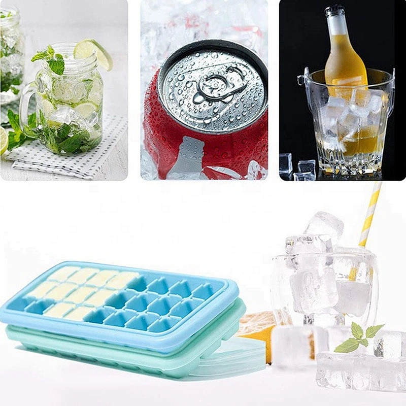bpa free mini silicone ice cube tray with Removable PP Lid
