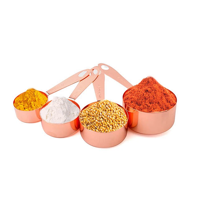 Hot Sale Stainless Steel Copper Plating Measuring Cups Set