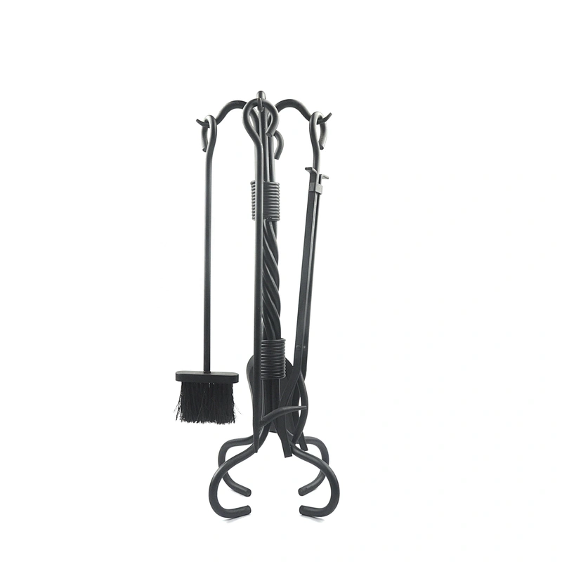 High Quality Black Metal Fireplace Tools Set For Sale