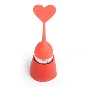 Food Grade Safe heart Shape Stainless Steel Silicone rubber Tea Infuser Tea Strainer Ball infuser