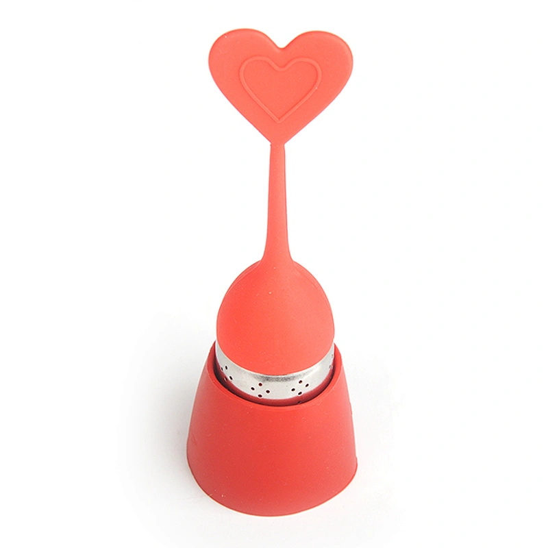 Food Grade Safe heart Shape Stainless Steel Silicone rubber Tea Infuser Tea Strainer Ball infuser