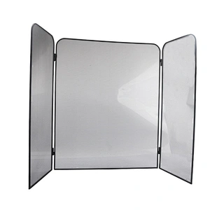 Unique painted wrought iron  Fireplace Screen Flat,Baby Safe Proof Fire Place Fence,Decorative Scroll Spark Guard Cover