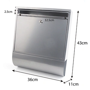 Modern Wall Mounted Mail Box Stainless SteelCustomized  Letter Box  with Newspaper Holder
