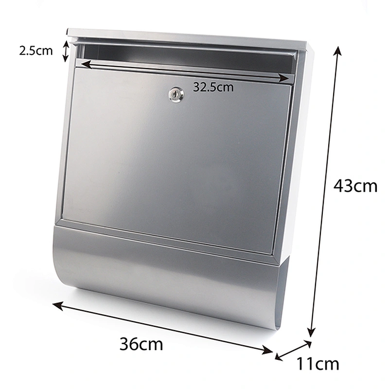 Modern Wall Mounted Mail Box Stainless SteelCustomized  Letter Box  with Newspaper Holder
