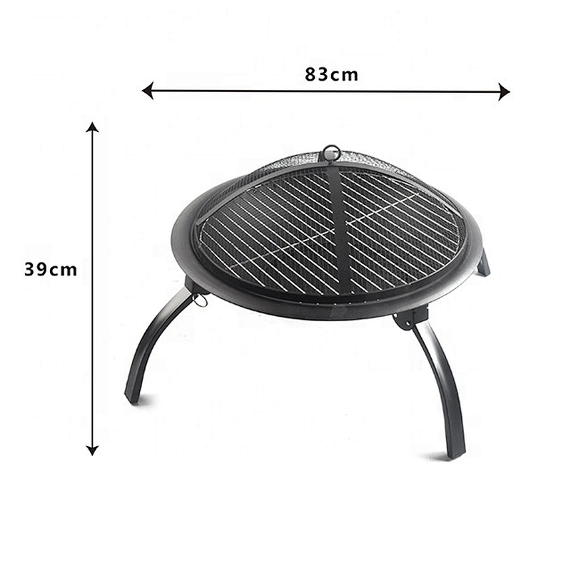 Portable camping outdoor fire pit bowl cover folding fire pit