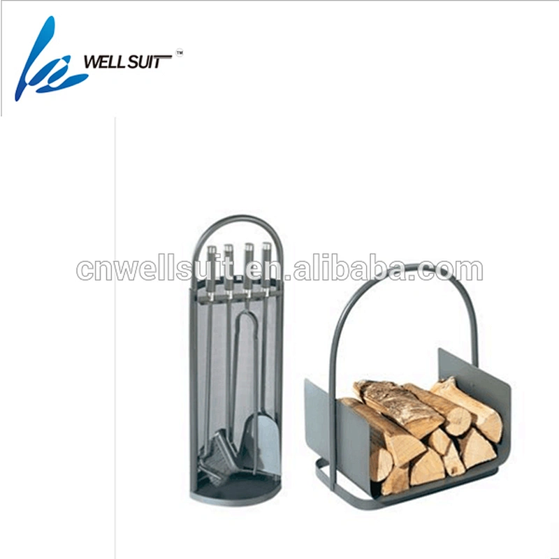 Firewood Log Rack Firewood Storage Fireplace Tool Set with 4 Tools