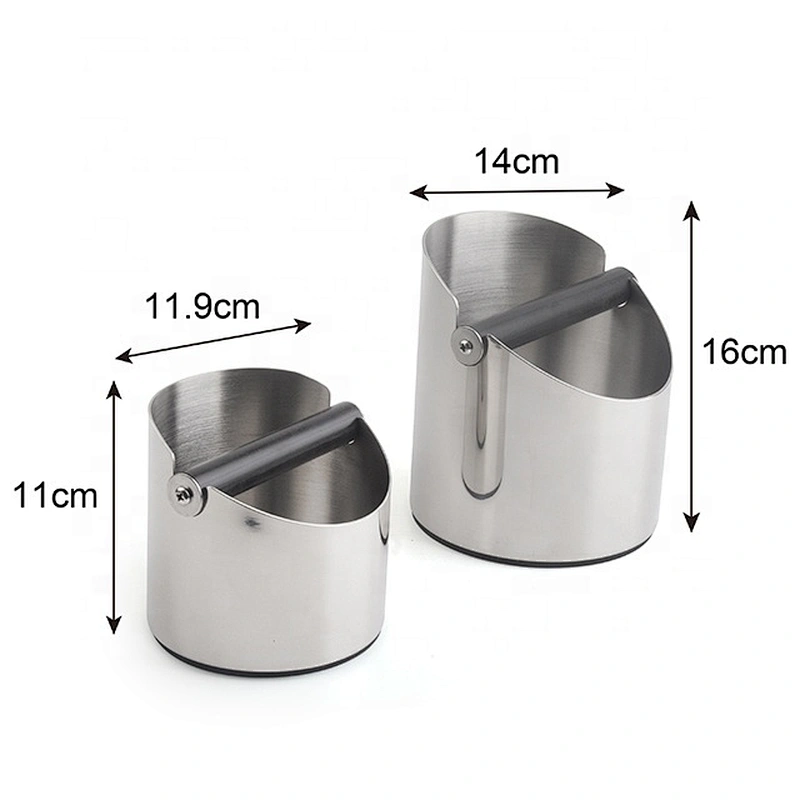 Round stainless steel coffee accessories grind container espresso coffee knock box for sale