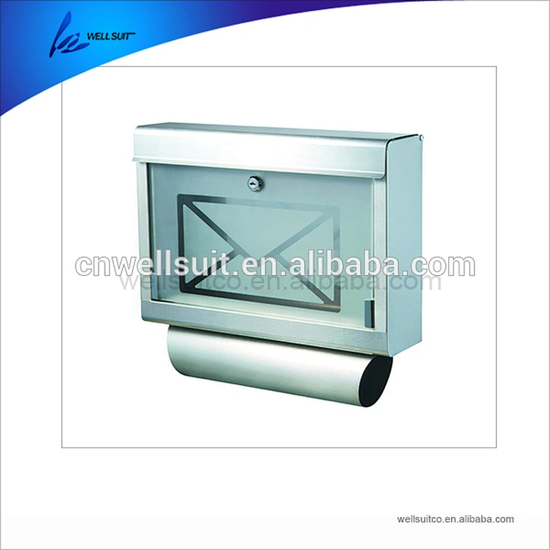 Letter shape stainless steel mail box with lock rust proof water proof wall mounted mail box for sale